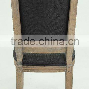 Classic French Style Solid OAK Carved Black Linen Dining Chair/restaurant Chair(CH-809-OAK) photo-3