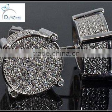 new design round micro pave earring