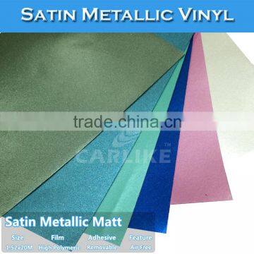 CARLIKE Air Bubble Free Satin Chrome Metallic Matt Vinyl For Car Wrapping