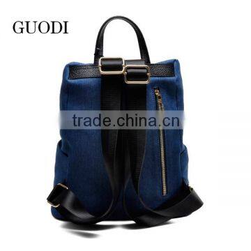 Blue Color 2016 Fashion Canvas Laides Backpack Manufacture photo-2