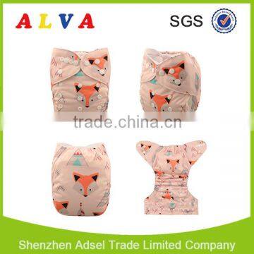 Alva Fox New Pattern of Baby Nappies Adjustable Baby Cloth Diapers