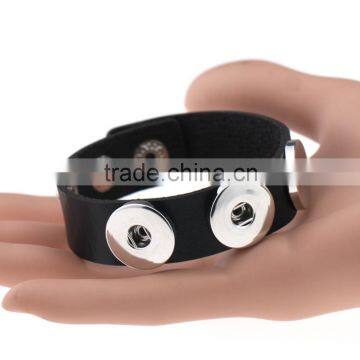 Snap Button Leather Bracelets Punk Gothic Bangles Wristbands