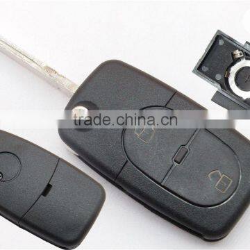 Flip remote key shell for VW with 2 buttons and with 2032 battery(round)