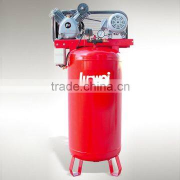 Belt-driven two stage piston vertical air compressor