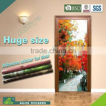 Eco-friendly customized unique decorative waterproof easy peel self adhesive door sticker signs