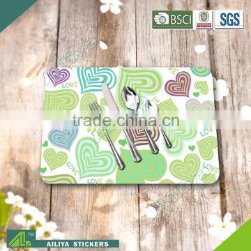 Hot selling eco-friendly kitchen advertising colorful promoting custom printed pp melamine place mats