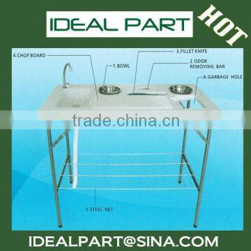 FISH HUNTING/CUTTING TABLE WITH 2 BOWLS