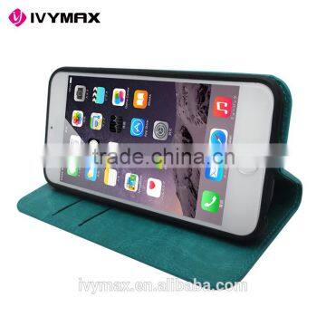 Guangzhou Manufacturer Slim Dual Color Leather Flip Cover Wallet Case for Apple Iphone 6 4.7 Inc With Credit Card Slot photo-5