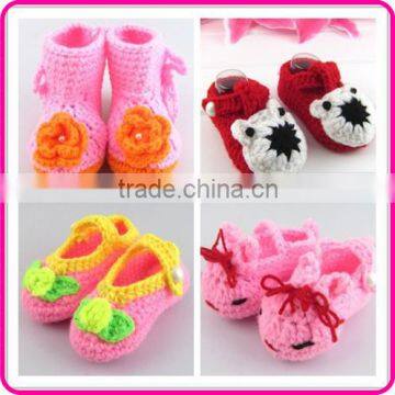 MOQ 5 sets hot sale handmade crochet baby shoes