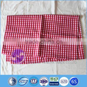 wholesale custom red grid printed ploy-cotton table cloth