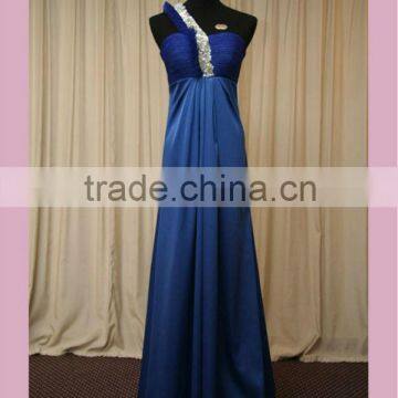 Royal blue pregnant evening dress for muslim