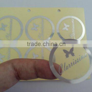 clear transparent logo sticker label