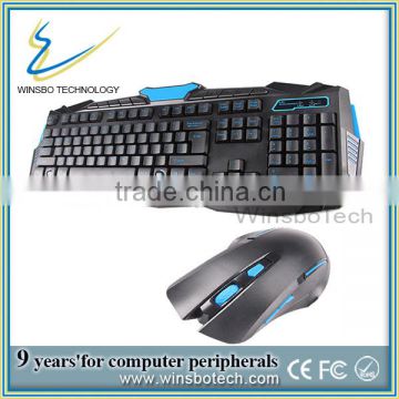 Cool Gaming wireless Keyboard and mouse with high Precision 2.4G wireless optical technology