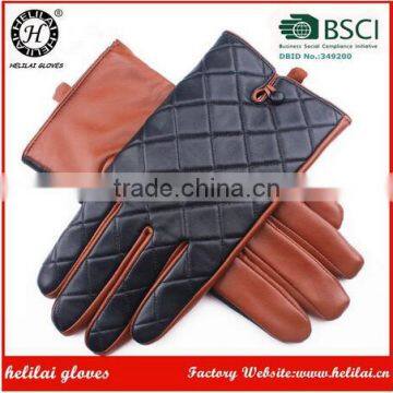 High Quality Winter Mens Leather Gloves with Polyester Lining