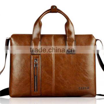 Luxury leather business laptop bag briefcase for man documents handbag