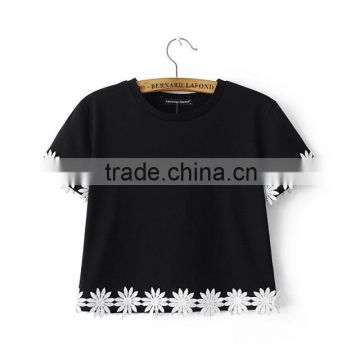 women clothing of chian manufacturer for cotton girls t shirt short sleeve round collar of t-shirt women