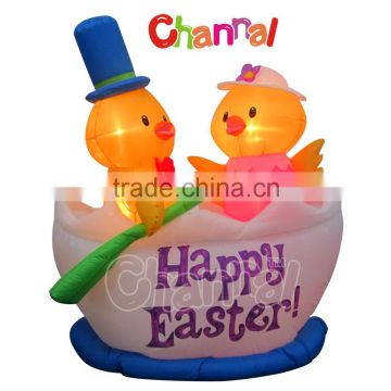 inflatable chick on large easter eggs boat easter decoration