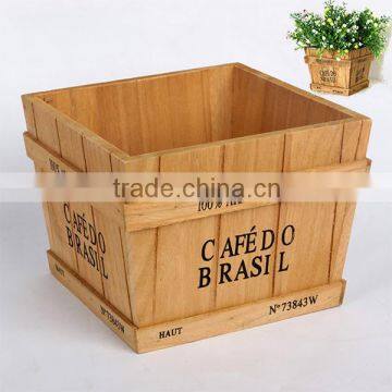 Vintage old style planter garden wooden flower pot