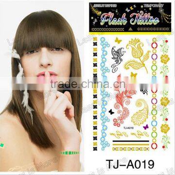 2015 summer style flash tatoo for women temporary tattoo sticker wholesaler tattoo body art