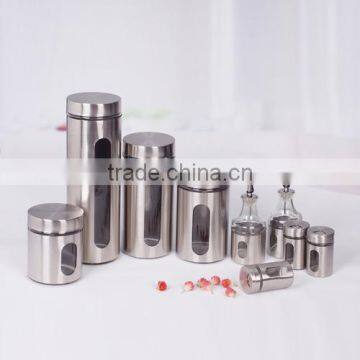 Nice 9pcs Glass Kitchen Bottle Set for Storage and Caning
