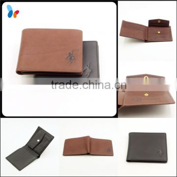 custom hot stamped logo authentic leather wallet for men