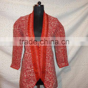 designer Traditional indian embroidery vintage kantha jacket sherwani