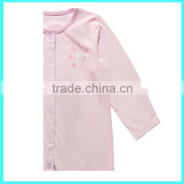 Wholesale Infant Pink Cute & Soft Long Sleeve Solid Colour Baby Romper photo-4