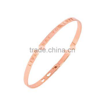 Memories Bangles With Customize Design Word 'LIVE WHAT YOU LOVE' With 4mm/7mm Width photo-2