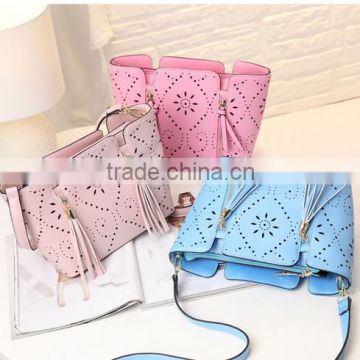 Hollow out fashion ladies pu bag single shoulder bag