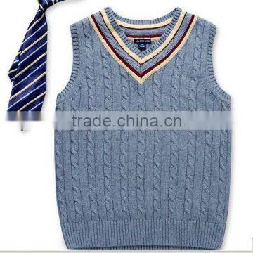 v Neck Children's Thick Cotton School Uniform Vest/sleeveless Sweater