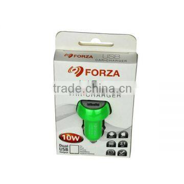 FORZA 5.0V/2.1A Dual USB Car Charger With Clamshell Packaging photo-4