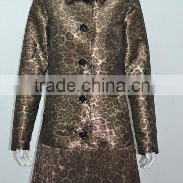 Leopard Printed Women Summer Coat Thin Trench Coat for Office Wearing