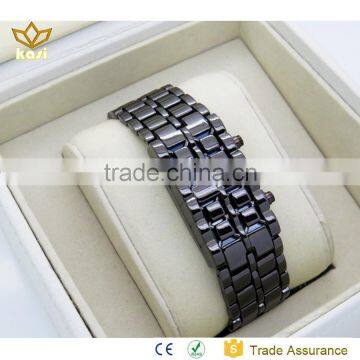 Fashion Style Black Alloy Watch Case and Band Stainless Steel Waterproof Watches Large Led Digital Display Watches photo-3