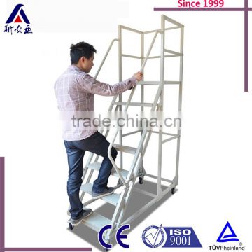 Powder coating mobile platform ladder with wheels