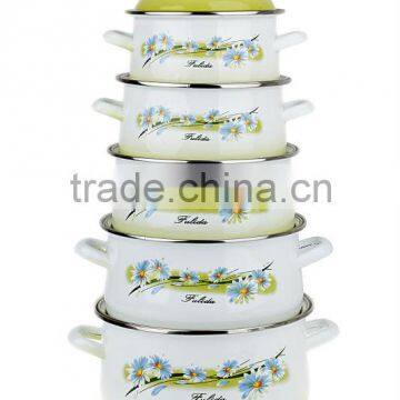 773EDBL Full Decal Enamel Casserole, Enamel Pot Set, Enamel Cookware