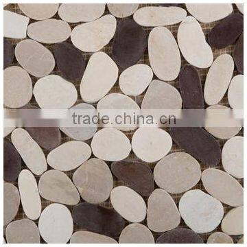 pebble mosaic tile, natural stone mosaic design, modern house mosaics (PMSG265)