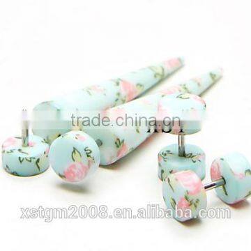 Hot Sell Printed Fake Ear Taper Body Piercing Jewelry