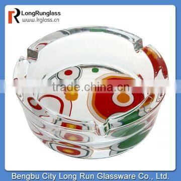 LongRun beautiful color high quality round glass ashtray with OEM design