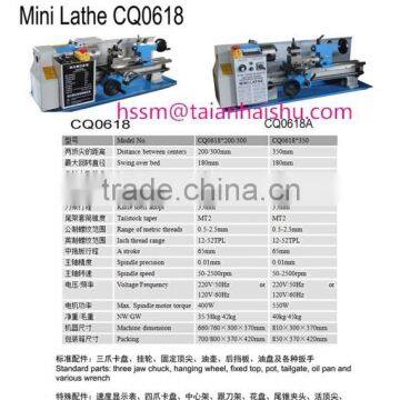 Mini Hobby Lathe Machine CQ0618*300 Mini Lathe and Bench Lathe Manual With Best Price photo-2