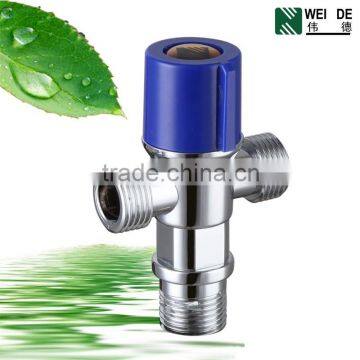 ABS plastic chrome two-way toilet double angle stop valve