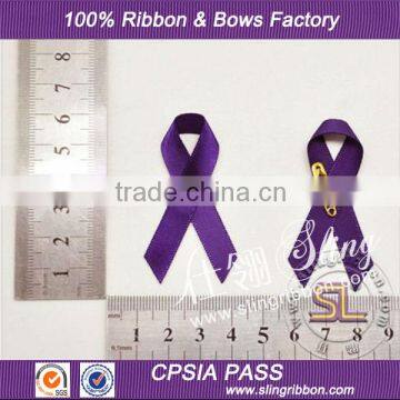 Wholesale Custom Purple Awareness Ribbon Pin With Safe Pin