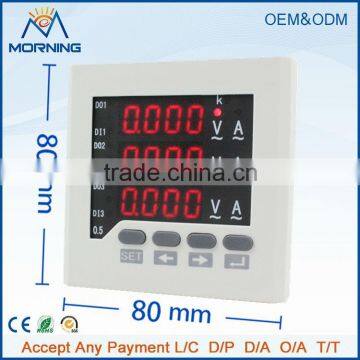 3UI73 Frame Size 80*80 Low Price LED ac Three Phase Digital Voltage Current Combined Meter, for Industrial Usage photo-2