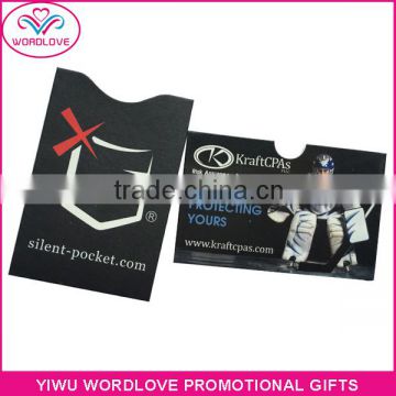 2016 new product card rfid blocker, credit card RFID blocking sleeve protector