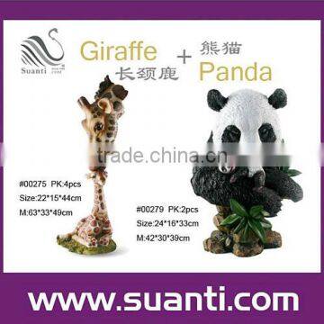 Panda and Giraffe polyresin statue