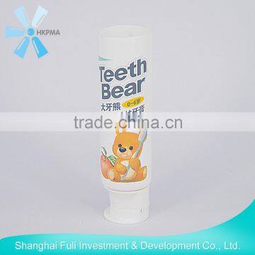 Plastic tube for toothpaste packaging with flip top cap