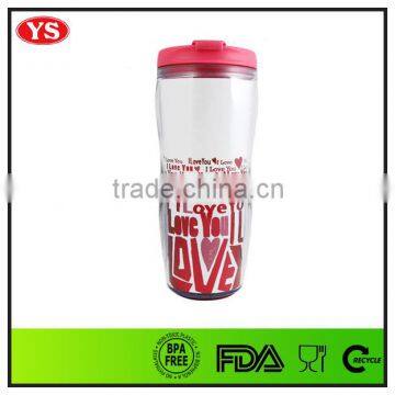 12oz double wall plastic thermos starbucks tumbler with leak proof lid