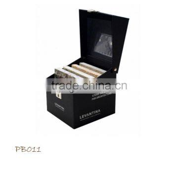 custom lock cardboard display boxes/marble stone sample retail display box PB011