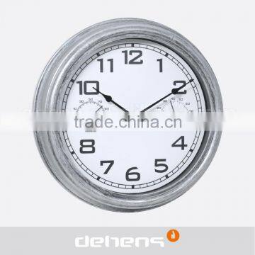 DEHENG 12'' antique plastic wall clock with thermometer/Hygrometer wholesale