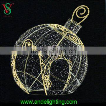 Christmas outdoor large ball shape light with string light and metal frame