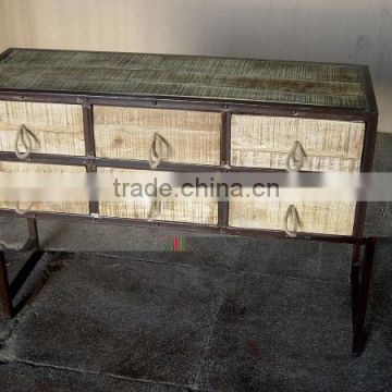 METAL CONSOLE TABLE WITH DRAWER